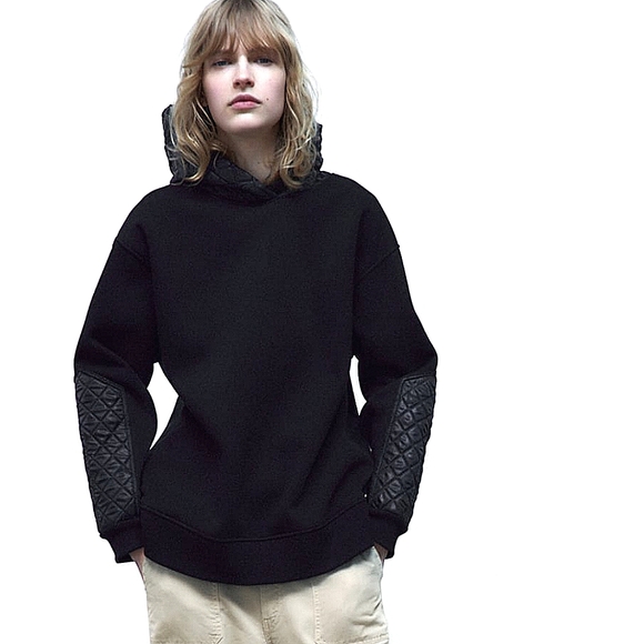 ZARA COMBINATION QUILTED SWEATSHIRT bloggers favorite